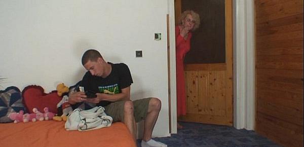  Mother-in-law takes it hard from behind